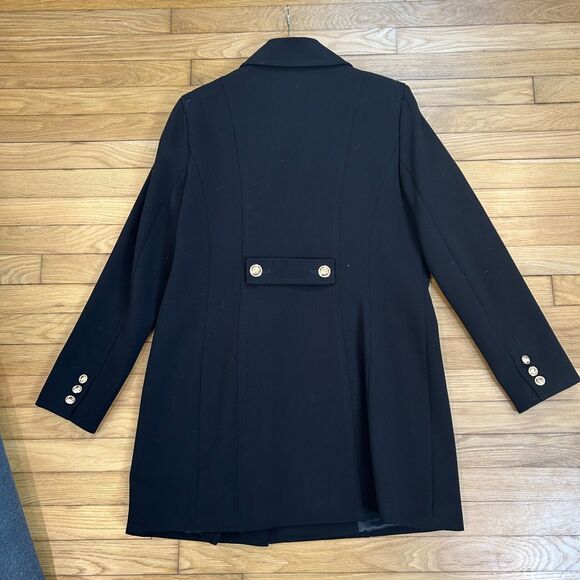 Ralph Lauren Double Breasted Black Pea Coat Women's Size Large - Picture 2 of 7